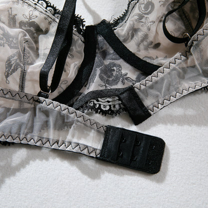 Wholesale Romantic Bra and Panty Set with Lace Garter Bra Back Show